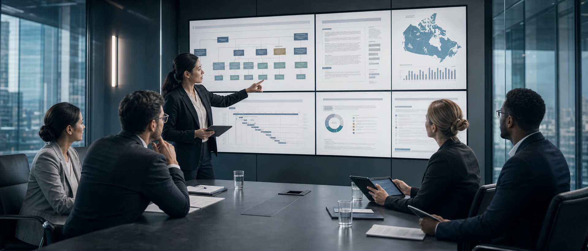 A regulatory team reviewing a product lifecycle and Canadian submission strategy