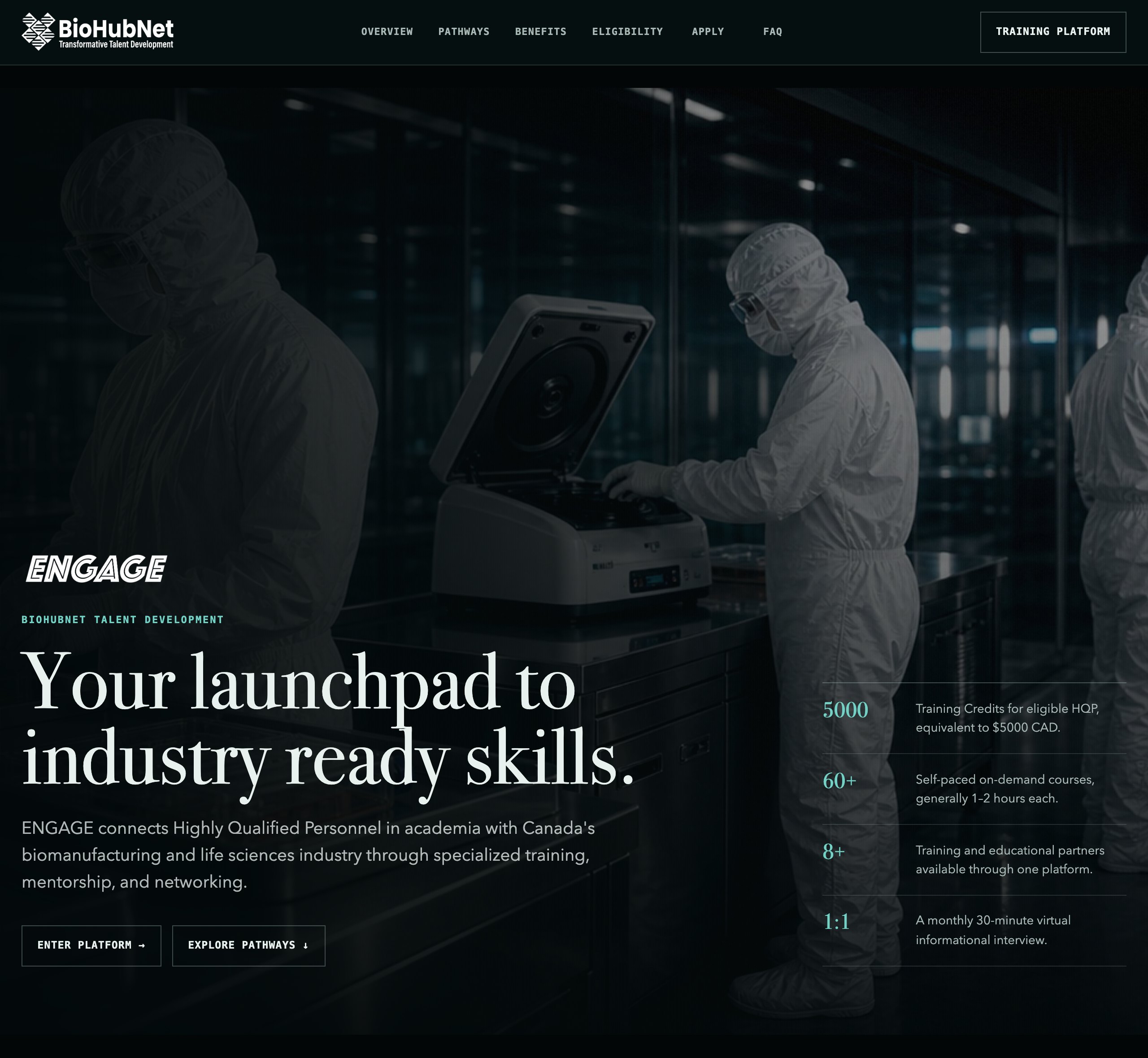 ENGAGE — biomanufacturing talent platform